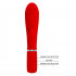 Красный вибратор-кролик с рёбрышками Prescott - 20 см.