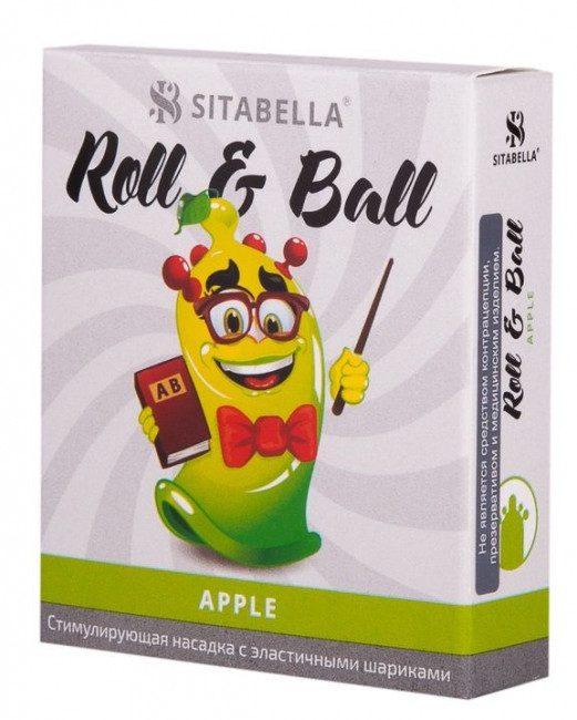 Стимулирующий презерватив-насадка Roll & Ball Apple